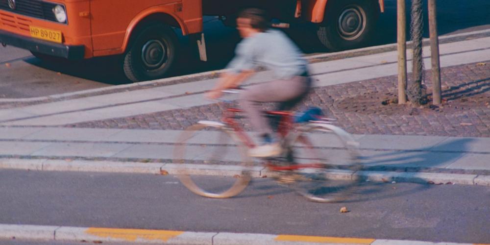 fietsende man