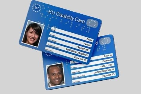 twee voorbeelden van EU Disability Cards 